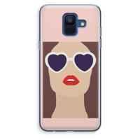 Red lips: Samsung Galaxy A6 (2018) Transparant Hoesje - thumbnail