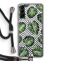Geometrische jungle: Samsung Galaxy S21 Plus Transparant Hoesje met koord