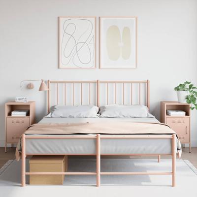 Nachtkastjes 2 st 36x39x68 cm staal roze