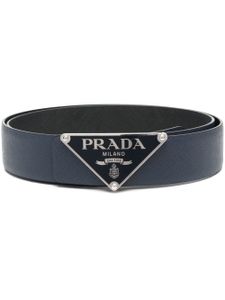 Prada ceinture en cuir Saffiano à boucle logo - Noir