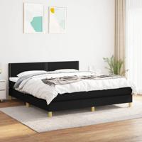 Boxspring met matras stof zwart 180x200 cm