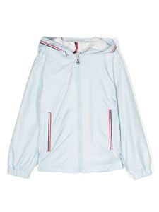 Moncler Enfant veste à patch logo - Bleu