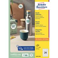 Etiket avery l3415 rond 40mm wit 2400st | 5 stuks