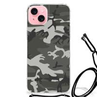 iPhone 15 Plus Doorzichtige Silicone Hoesje Army Light