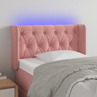 Hoofdbord LED 83x16x78/88 cm fluweel roze