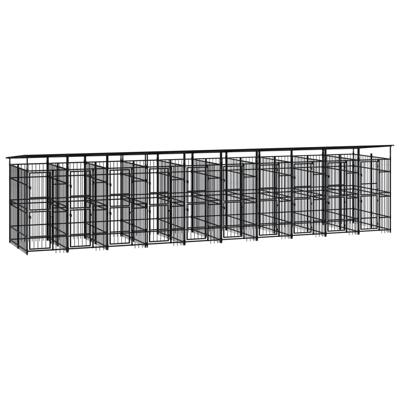 Hondenkennel met dak 18,43 m² staal