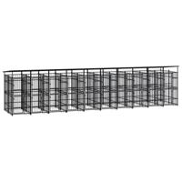 Hondenkennel met dak 18,43 m² staal