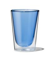 HEMA Dubbelwandig Glas 350ml Blauw - thumbnail