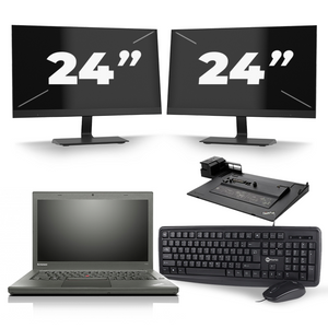 Lenovo ThinkPad T460 - Intel Core i3-6e Generatie - 14 inch - 8GB RAM - 240GB SSD - Windows 11 + 2x 24 inch Monitor