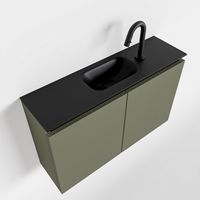Toiletmeubel Mondiaz Ture | 80 cm | Meubelkleur Army | Eden wastafel Urban Midden | 1 kraangat