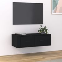 Tv-hangmeubel 80x36x25 cm bewerkt hout zwart