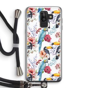 Bloemen tukan: Samsung Galaxy J8 (2018) Transparant Hoesje met koord