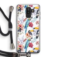 Bloemen tukan: Samsung Galaxy J8 (2018) Transparant Hoesje met koord