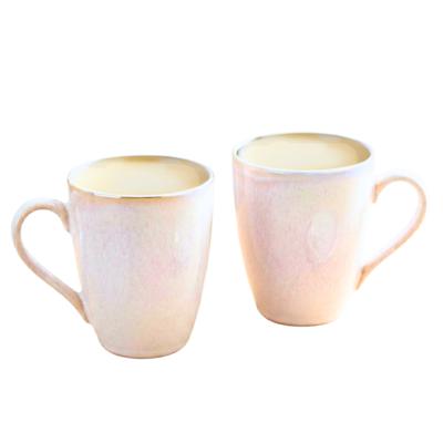 Siaki Koffiemok / theemok Faye - set 2x - wit - 220 ml - mokken - keramiek