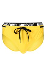 Moschino slip de bain à bande logo - Jaune