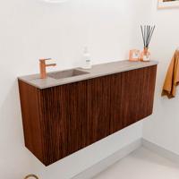Toiletmeubel Mondiaz Joya Dlux | 101.6 cm | Meubelkleur Ruby | Faye wastafel Saba Wasbak Links | 1 kraangat