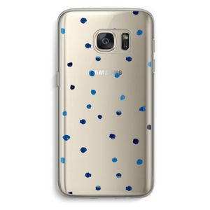 Blauwe stippen: Samsung Galaxy S7 Transparant Hoesje