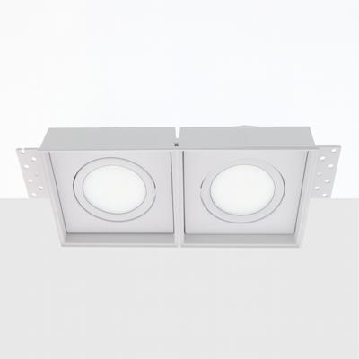 Bella Ondiepe LED inbouw 40mm trimless spot kantelbaar 5Watt vierkant dubbel WIT IP65 dimbaar - interne driver