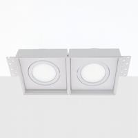 Bella Ondiepe LED inbouw 40mm trimless spot kantelbaar 5Watt vierkant dubbel WIT IP65 dimbaar - interne driver