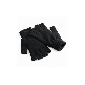 Vingerloze gebreide dames handschoenen in het zwart   -