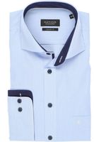 Hatico Regular Fit Overhemd lichtblauw/wit, Fijne strepen - thumbnail