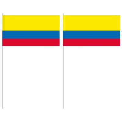 Zwaaivlaggetjes van vlag Colombia - op stokje - papier - 12 x 24 cm - landen - handvlaggetjes Zwaaivlaggetjes van vlag Colombia - op stokje - papier - 12 x 24 cm - landen - handvlaggetjes