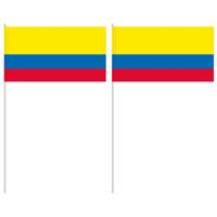 Zwaaivlaggetjes van vlag Colombia - op stokje - papier - 12 x 24 cm - landen - handvlaggetjes