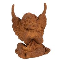 Clayre & Eef Decoratie Beeld Engel 12 cm Bruin Polyresin Religious sculpture Bruin Religious sculpture - thumbnail