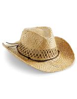 Beechfield CB735 Straw Cowboy Hat - Natural - One Size - thumbnail