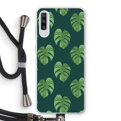 Monstera leaves: Samsung Galaxy A70 Transparant Hoesje met koord