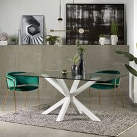 Kave Home Eettafel Argo - Wit/Glas