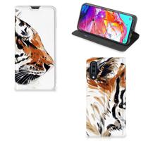 Bookcase Samsung Galaxy A70 Watercolor Tiger Bookcase Samsung Galaxy A70 Watercolor Tiger