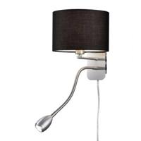 Trio WandlampSeries 2711 met leeslamp en zwarte kap - 271170202