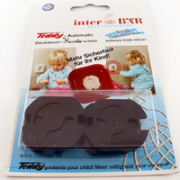 Kinderbeveiliging stopcontacten Teddy zwart 5 stuks