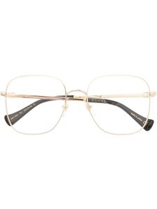 Gucci Eyewear lunettes de vue métallique à monture oversize - Or