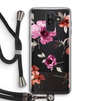 Geschilderde bloemen: Samsung Galaxy J8 (2018) Transparant Hoesje met koord