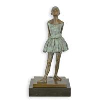 A BRONZE SCULPTURE OF A LITTLE DANCER BROWN GREEN FINISH A BRONZE SCULPTURE OF A LITTLE DANCER BROWN GREEN FINISH