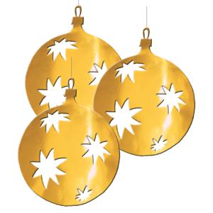 Grote kerstballen hangdecoraties - 3x - goud - Dia 40 cm - karton - Kerstversiering