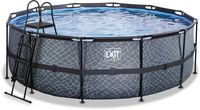 EXIT Stone zwembad - 427 x 122 cm - met zandfilterpomp en trap
