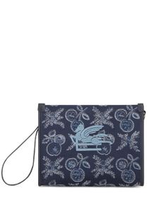 ETRO trousse de toilette en jacquard à logo brodé - Bleu