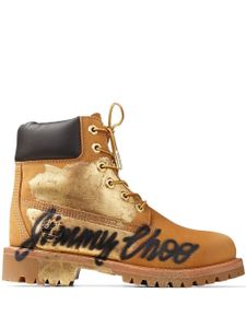 Jimmy Choo x Timberland bottines à logo grafitti - Marron