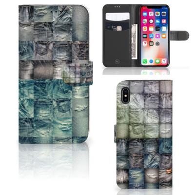 Wallet Case met Pasjes Apple iPhone Xs Max Spijkerbroeken