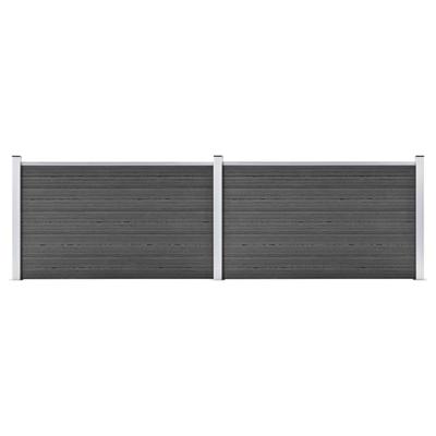 Schuttingpanelenset 353x105 cm HKC zwart