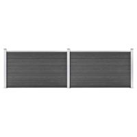 Schuttingpanelenset 353x105 cm HKC zwart