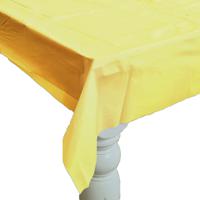 Feest tafelkleed van pvc - licht geel - 240 x 140 cm - tafel versiering - thumbnail