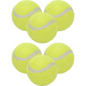 Tennisballen voor honden - set 12x - 6 cm - geel - speelgoed