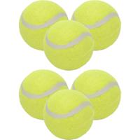 Tennisballen voor honden - set 12x - 6 cm - geel - speelgoed