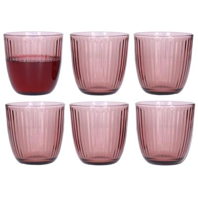 Bormioli Waterglazen - 6x stuks - roze - 290 ml - drinkglazen - sapglazen