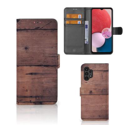 Samsung Galaxy A13 (4G) | Book Style Case | Old Wood