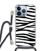 Zebra pattern: iPhone 13 Pro Transparant Hoesje met koord Zebra pattern: iPhone 13 Pro Transparant Hoesje met koord